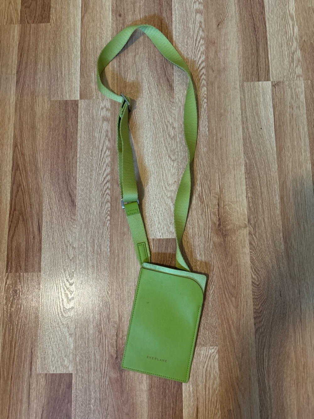 Everlane Green Crossbody Card Holder with Adjustable Strap